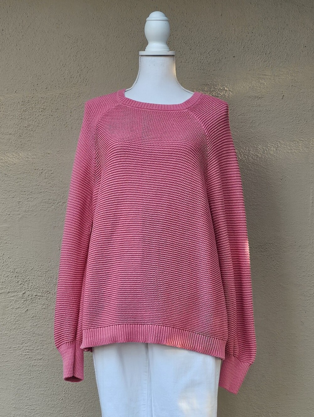 c&c california pink cotton crochet knit sweater size 1x